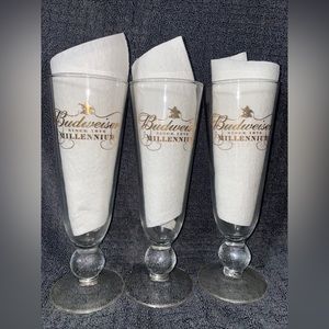 Budweiser Millennium Limited Edition set of 3 Glass Cups